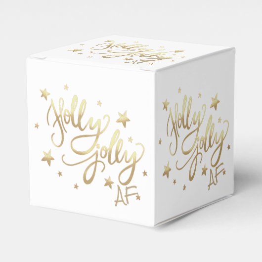 Ballotins Holly Jolly AF | Shiny Gold Faux Foil Script (Verso)