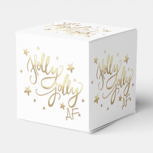 Ballotins Holly Jolly AF | Shiny Gold Faux Foil Script (Arrière)