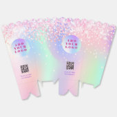 Ballotins Holographe rose confetti QR code logo de l'entrepr (Déplié)