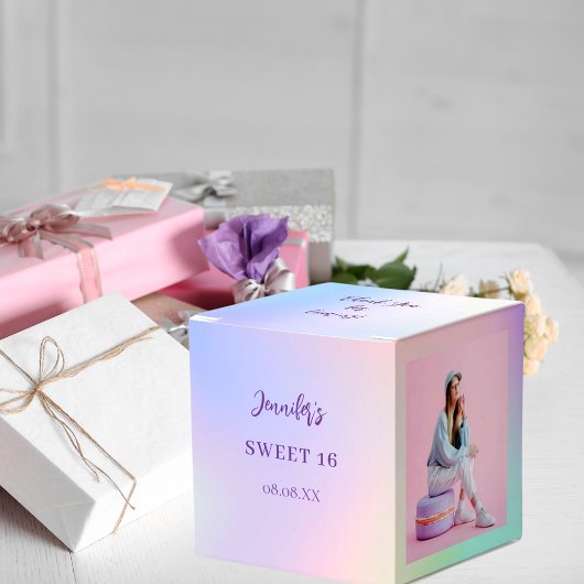 Ballotins Holographique rose violet photo merci