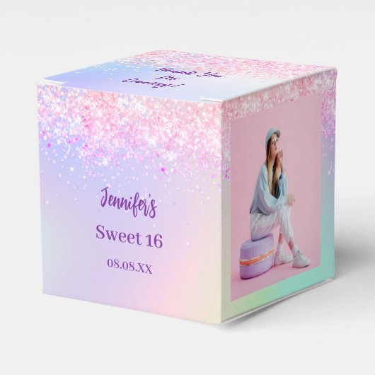 Ballotins Holographique rose violet photo Sweet 16 (Verso)