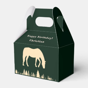 Ballotins Horse Silhouette Forêt Arbres Anniversaire
