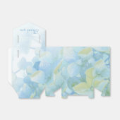 Ballotins Hydrangea floral bleu vert boîte de faveur mariage (Déplié)