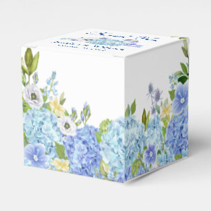 Ballotins Hydrangeas Bleus Feuillage Cadeau Floral Mariage