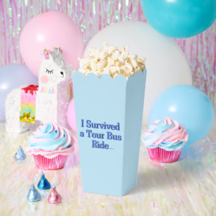 Ballotins I Survied a Tour Bus Ride bleu popcorn boîtes