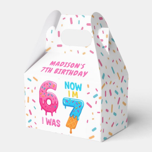 Ballotins Ice Cream Six Seven 67 Birthday Favor Box (Verso)