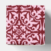 Ballotins Ikat damask pattern - Bourgogne et rose (Haut)