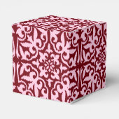 Ballotins Ikat damask pattern - Bourgogne et rose (Arrière)