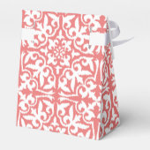 Ballotins Ikat damask pattern - Coral rose et blanc (Arrière)