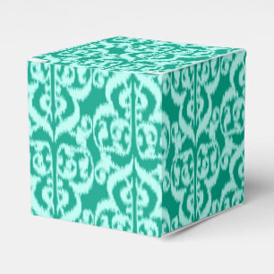 Ballotins Ikat Damassé Mauresque - paon et aqua