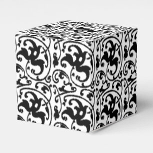 Ballotins Ikat Floral Damask - Blanc et Noir