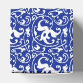 Ballotins Ikat Floral Damask - Cobalt bleu et blanc (Haut)