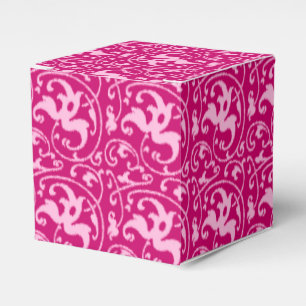 Ballotins Ikat floral damassé - Fuchsia et rose pâle