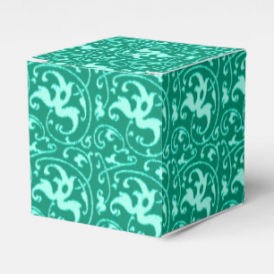 Ballotins Ikat floral damassé - Turquoise et aigue-marine
