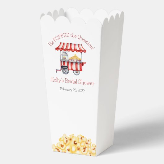 Ballotins Il a posé la question ! Baby Shower Popcorn (Recto)