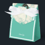 Ballotins illusima White Peony Flowers Merci<br><div class="desc">illusima White Ribbon White Peonies Fleurs Turquoise Merci boîte cadeau / Ballotin.</div>