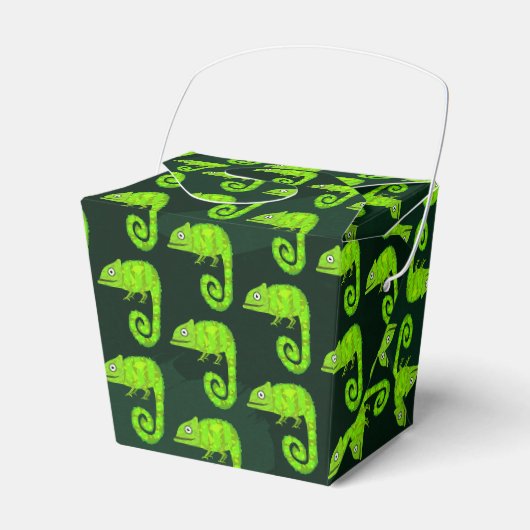 Ballotins Illustration de caméléon vert mignon Reptile tropi (Verso)