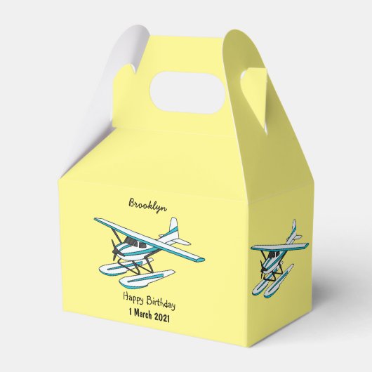 Ballotins Illustration d'hydravion bleu blanc (Verso)