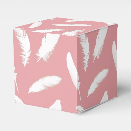 Ballotins Impression de plume blanche sur rose coquillage (Verso)