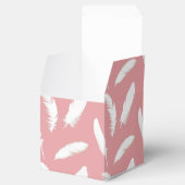 Ballotins Impression de plume blanche sur rose coquillage (Ouvert)