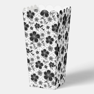 Ballotins Impression florale noire et blanche