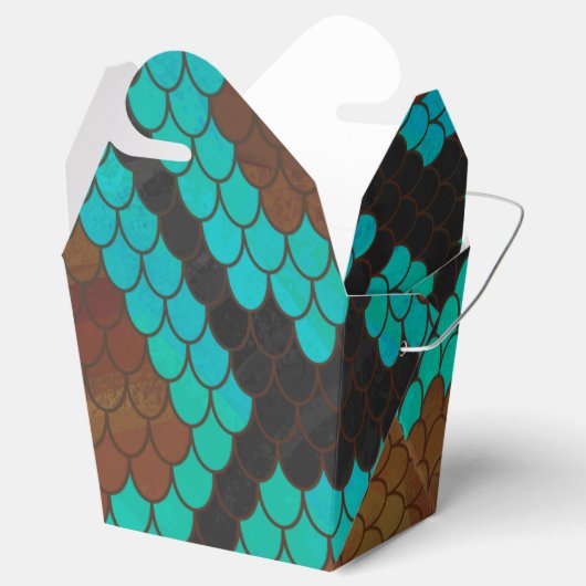 Ballotins Impression serpent brun et sarcelle (Ouvert)