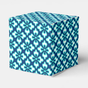 Ballotins imprimé kimono floral, turquoise et indigo