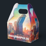 Ballotins Indianapolis Skyline Art Abstrait<br><div class="desc">Ajoutez une touche moderne à votre événement avec cette boîte de faveur présentant une œuvre d'art abstraite de l'horizon d'Indianapolis. Parfait pour les mariages,  les fêtes ou les cadeaux d'entreprise.</div>