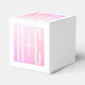 Ballotins Initiales de couple | Gradation rose subtile (Arrière)