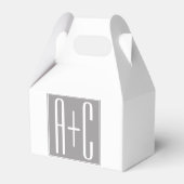 Ballotins Initiales de couple modifiables | Blanc et gris (Arrière)