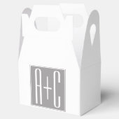 Ballotins Initiales de couple modifiables | Blanc et gris (Ouvert)