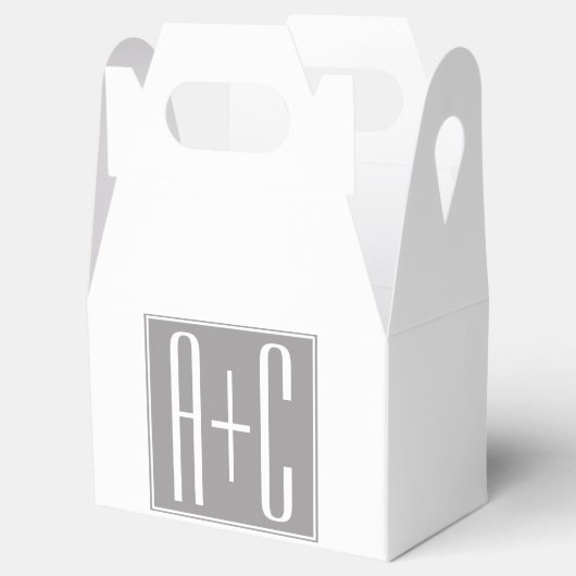 Ballotins Initiales de couple modifiables | Blanc et gris (Ouvert)