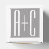 Ballotins Initiales de couple modifiables | Blanc et gris (Haut)