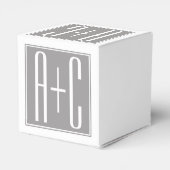 Ballotins Initiales de couple modifiables | Blanc et gris (Arrière)