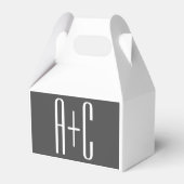 Ballotins Initiales de couples modernes | Gris et blanc (Arrière)