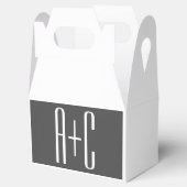 Ballotins Initiales de couples modernes | Gris et blanc (Ouvert)