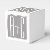 Ballotins Initiales de couples modifiables | Blanc & Gris (Verso)