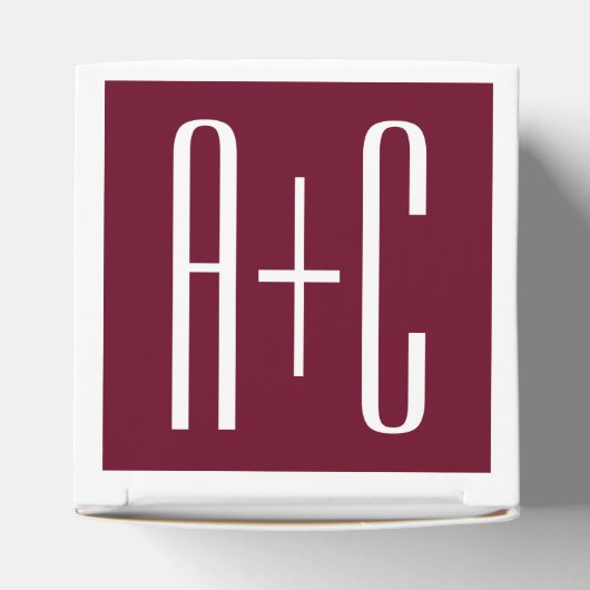 Ballotins Initiales de couples simples | Blanc et bordeaux (Haut)