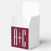 Ballotins Initiales de couples simples | Blanc et bordeaux (Ouvert)