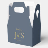 Ballotins Initiales de Mariage Elegance Simple ID1022 bleu (Ouvert)