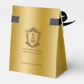 Ballotins Initiales de Mariage noir or Mariage Floral Crest  (Arrière)