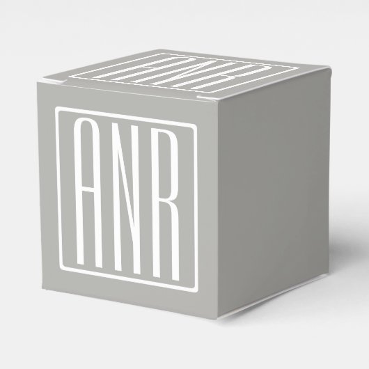 Ballotins Initiales Monogramme | Blanc Sur Gris Clair (Verso)