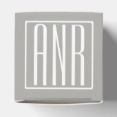 Ballotins Initiales Monogramme | Blanc Sur Gris Clair (Haut)