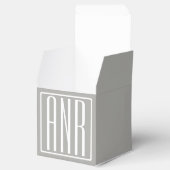 Ballotins Initiales Monogramme | Blanc Sur Gris Clair (Ouvert)