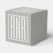 Ballotins Initiales Monogramme | Blanc Sur Gris Clair (Arrière)