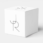 Ballotins Initiales superposées | Noir sur blanc (Arrière)