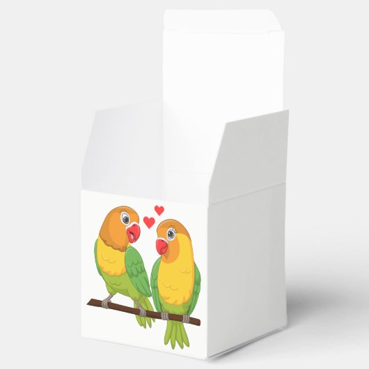 Ballotins Inséparables Jaune Vert Lovebird Mariage Faveurs (Ouvert)