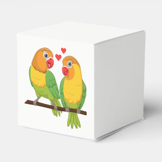 Ballotins Inséparables Jaune Vert Lovebird Mariage Faveurs (Arrière)