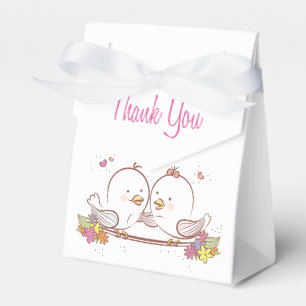 Ballotins Inséparables mignons Lovebirds Merci rose Mariage