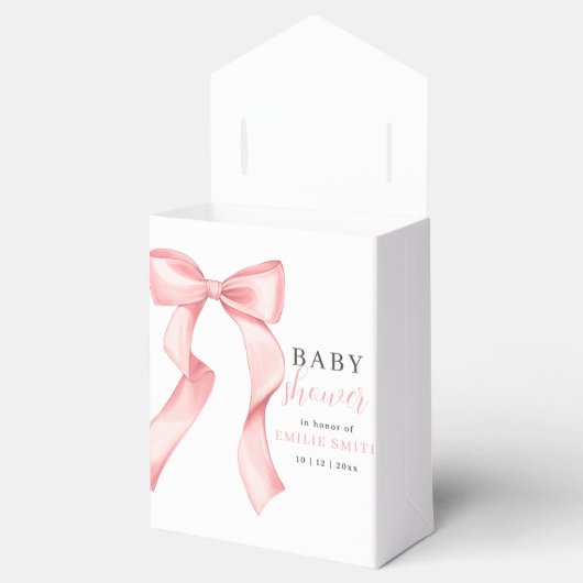 Ballotins Invitation de Baby shower de la croupe rose, Coque (Ouvert)